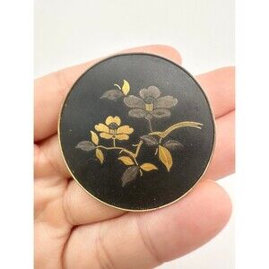 Vintage Amita Japan gold tone floral brooch